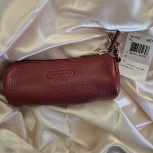*NWT Coach Red Leather Golf Ball Case